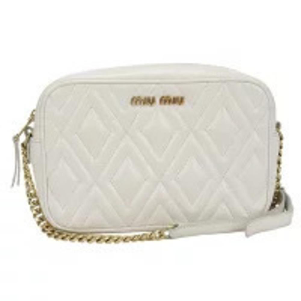 Miu Miu Chain Leather White Crossbody